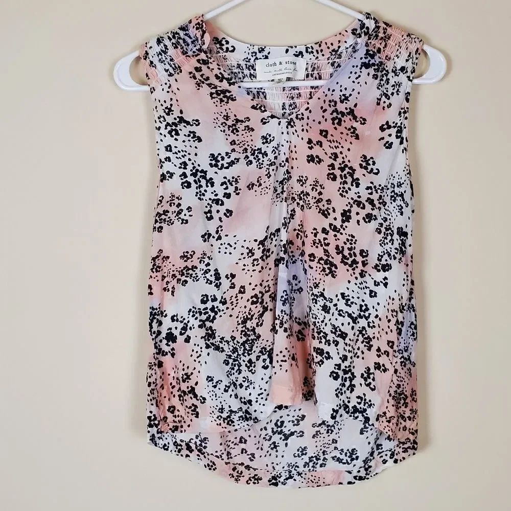 Cloth & Stone Anthropologie Leopard Print Tank XS